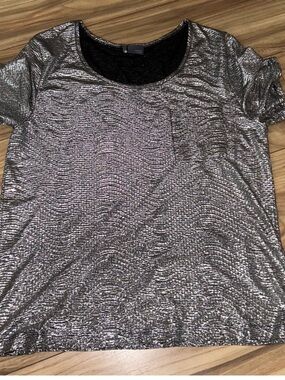Sparkle & Fade Metallic Silver Short Sleeve Tee